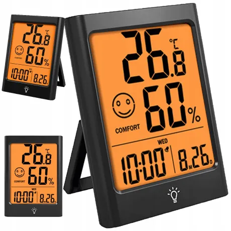 Termometr elektroniczny stacja pogody czarny WS02-CZ