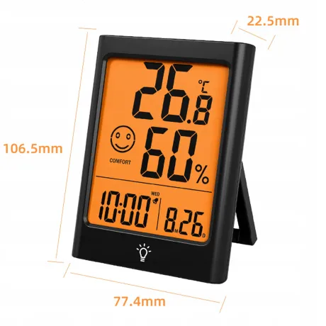 Termometr elektroniczny stacja pogody czarny WS02-CZ