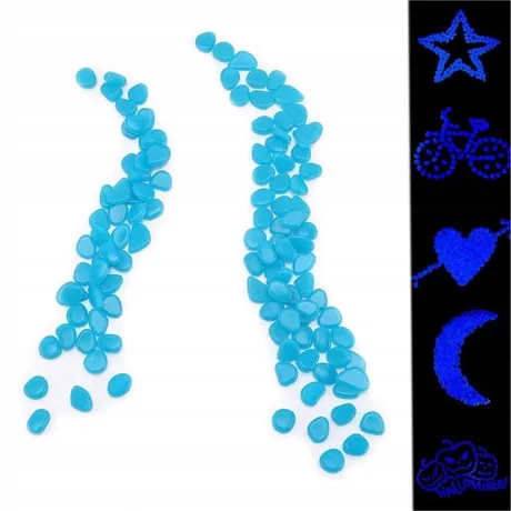 Kamienie świecące fluorescencyjne 100 sztuk niebieskie 01467_N