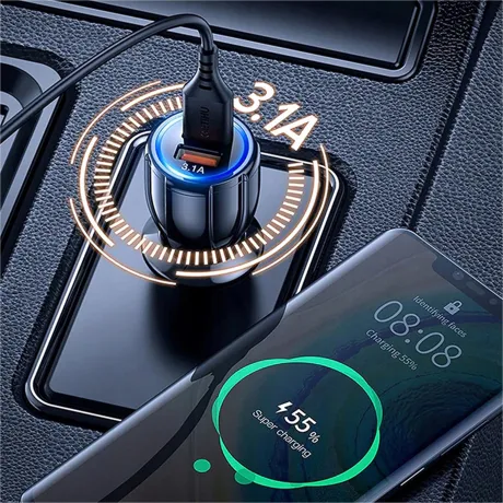 Ładowarka samochodowa do gniazd zapalniczki 2 x USB szybka QC 3.0 mocna 10101