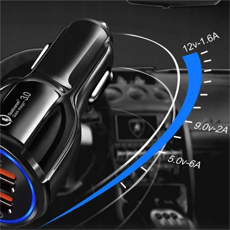Ładowarka samochodowa do gniazd zapalniczki 2 x USB szybka QC 3.0 mocna 10101