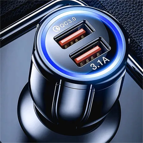Ładowarka samochodowa do gniazd zapalniczki 2 x USB szybka QC 3.0 mocna 10101