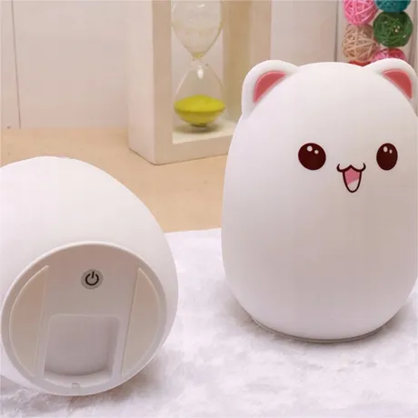 Lampka nocna dla dzieci kotek usb rgb + pilot 24085