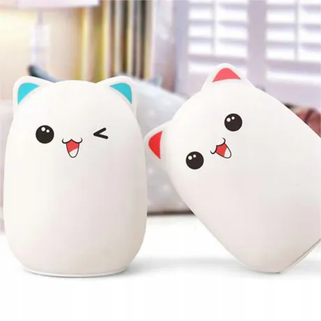 Lampka nocna dla dzieci kotek usb rgb + pilot 24085