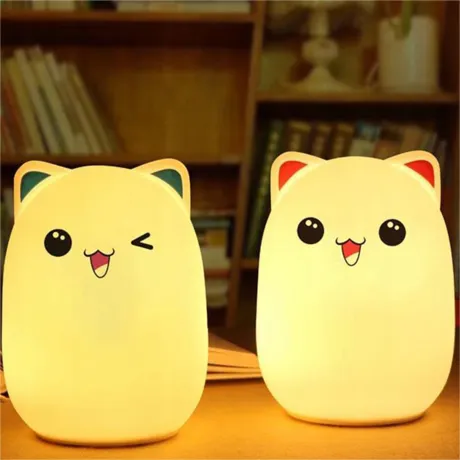 Lampka nocna dla dzieci kotek usb rgb + pilot 24085