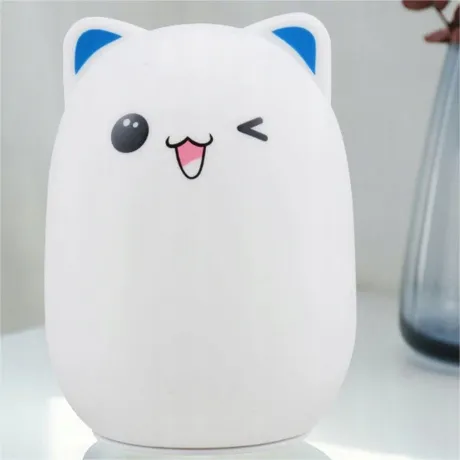 Lampka nocna dla dzieci kotek usb rgb + pilot 24085