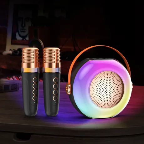 Mikrofon dla dzieci zestaw karaoke bezprzewodowy czarny A6-CZ