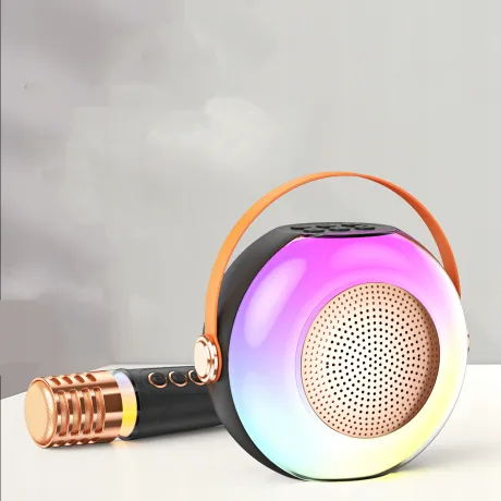 Mikrofon dla dzieci zestaw karaoke bezprzewodowy czarny A6-CZ