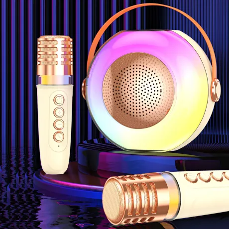 Mikrofon dla dzieci zestaw karaoke bezprzewodowy złoty A6-Z