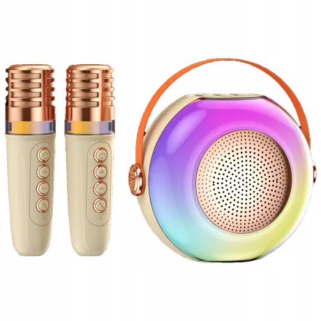Mikrofon dla dzieci zestaw karaoke bezprzewodowy złoty A6-Z