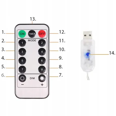 Kurtyna świetlna 300 LED druciki 3 x 3 metry 26017_BC