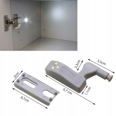 Lampka LED do szafki mocna 3 LED + bateria 01568