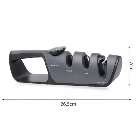 Ostrzałka do noży nożyczek trójfazowa z regulacją czarna 07313