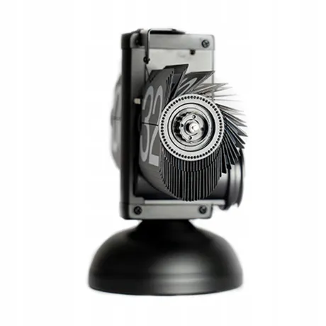 Zegar klapkowy mechaniczny retro vintage czarny RC02