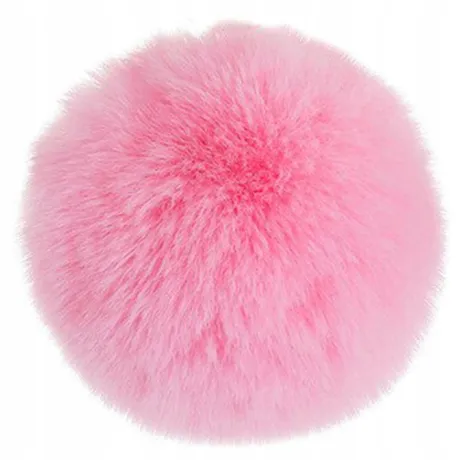 Brelok do kluczy pompon puszek różowy 01770_R