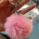 Brelok do kluczy pompon puszek różowy 01770_R