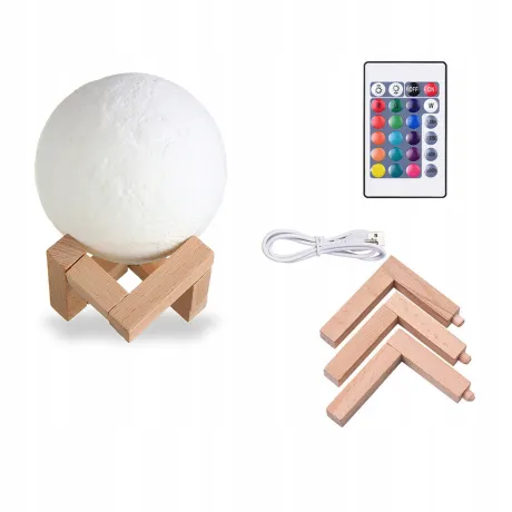 Lampka nocna księżyc 3D LED RGB akumulator 15704