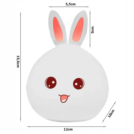 Lampka nocna królik USB kolorowa 24072