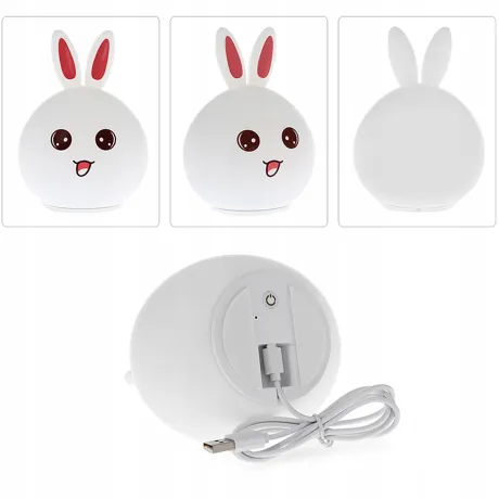 Lampka nocna królik USB kolorowa 24072