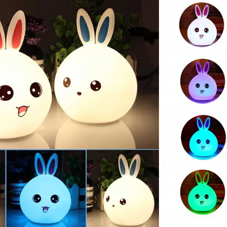 Lampka nocna królik USB kolorowa 24072