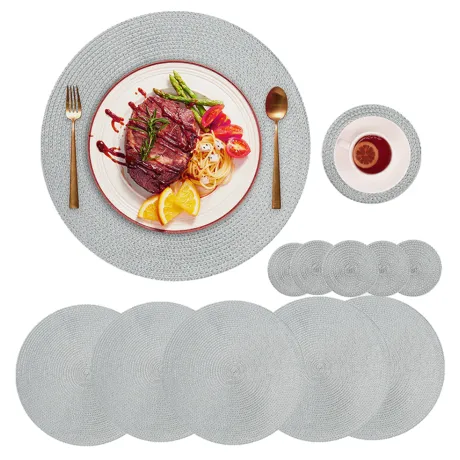 Okrągła podkładka na stół szara 27105_S