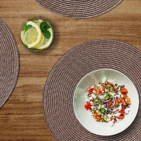 Okrągła podkładka na stół brązowa 27105