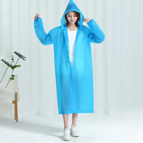 Płaszcz przeciwdeszczowy z kapturem niebieski 01697_N