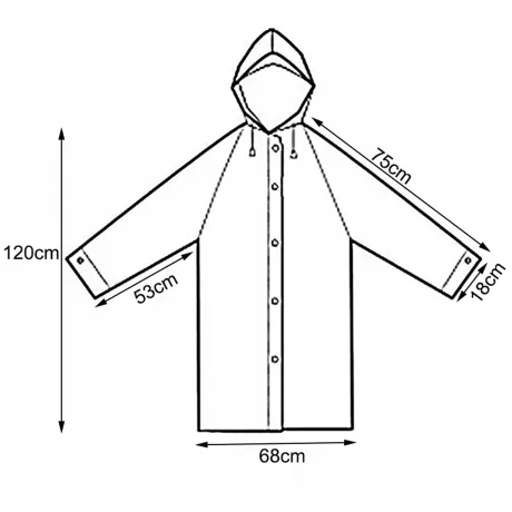 Płaszcz przeciwdeszczowy z kapturem niebieski 01697_N