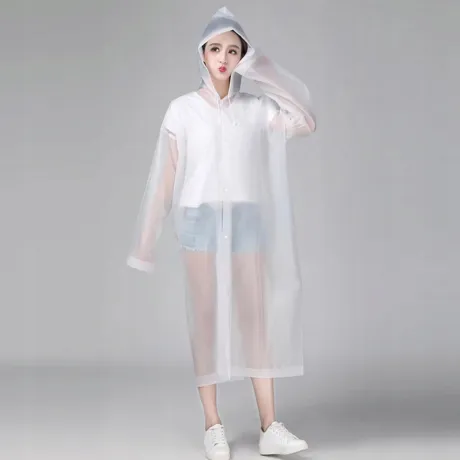 Płaszcz przeciwdeszczowy z kapturem biały 01697_B