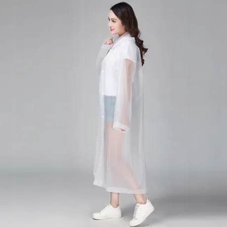 Płaszcz przeciwdeszczowy z kapturem biały 01697_B