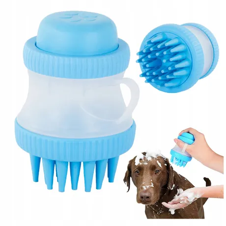 Szczotka myjąca dla psa kota z dozownikiem 19297