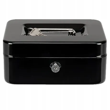 Kasetka na pieniądze klucze metalowa czarna 01442_CZ