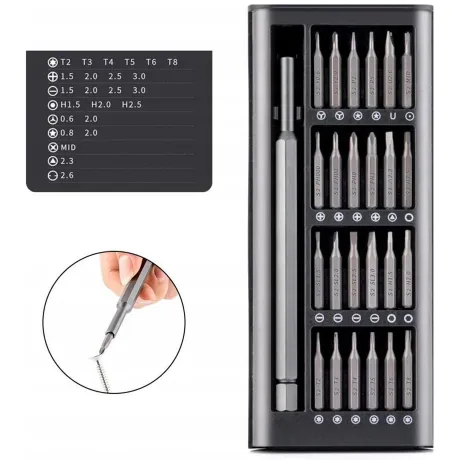 Zestaw śrubokrętów magnetycznych 24 bity+ etui 11481