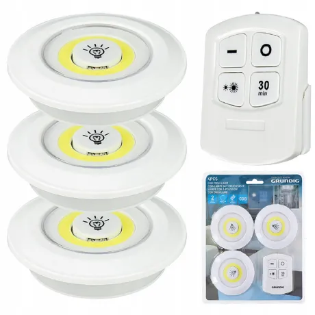 Lampka bezprzewodowa LED COB 3 sztuki + pilot 15709