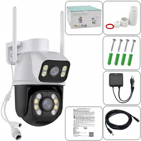 Kamera zewnętrzna obrotowa z WiFi detekcja diody 2x3MPX A28