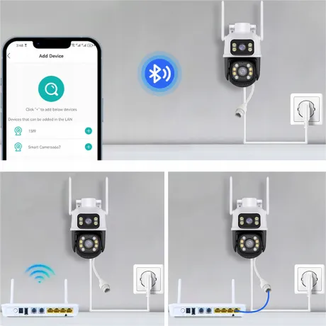 Kamera zewnętrzna obrotowa z WiFi detekcja diody 2x3MPX A28