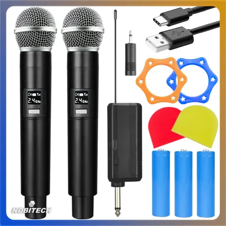 Zestaw dwóch mikrofonów dynamicznych bezprzewodowych + odbiorniki DM02
