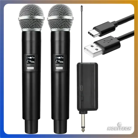 Zestaw dwóch mikrofonów dynamicznych bezprzewodowych + odbiorniki DM02