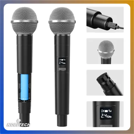 Zestaw dwóch mikrofonów dynamicznych bezprzewodowych + odbiorniki DM02