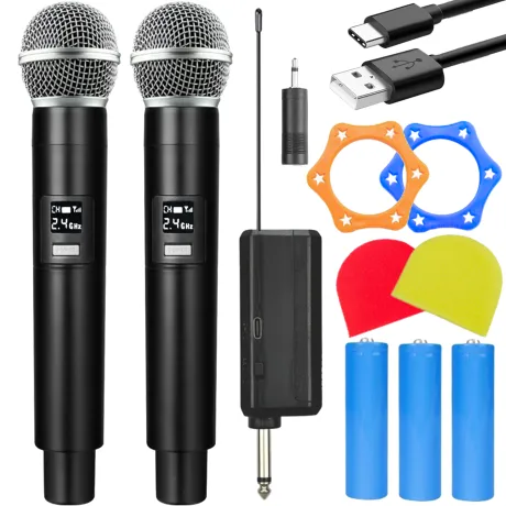 Zestaw dwóch mikrofonów dynamicznych bezprzewodowych + odbiorniki DM02