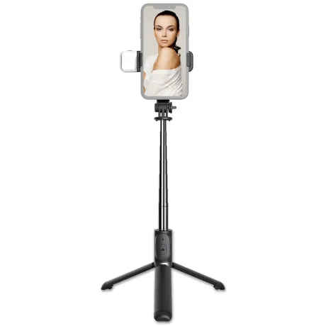 Selfie stick kijek do telefonu Bluetooth z lampą Q02S