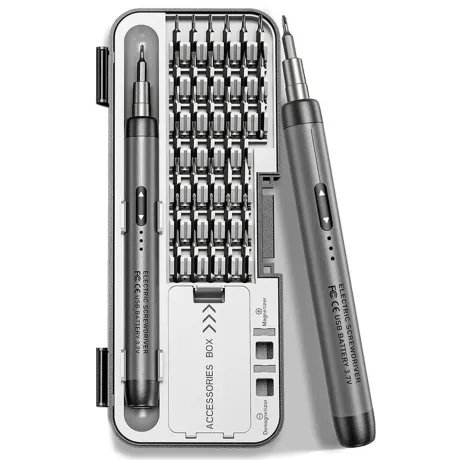 Śrubokręt elektryczny akumulatorowy precyzyjny 38 bitów etui ES100