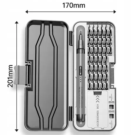 Śrubokręt elektryczny akumulatorowy precyzyjny 38 bitów etui ES100