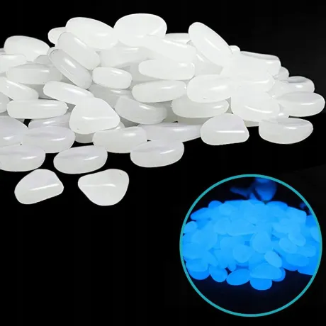 Kamienie świecące fluorescencyjne 100 sztuk białe 01467_B