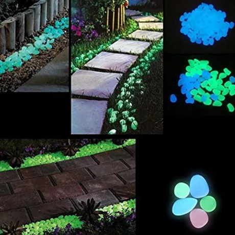 Kamienie świecące fluorescencyjne 100 sztuk białe 01467_B