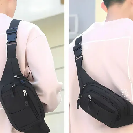 Saszetka na pas biodrowy nerka trekkingowa czarna 27583