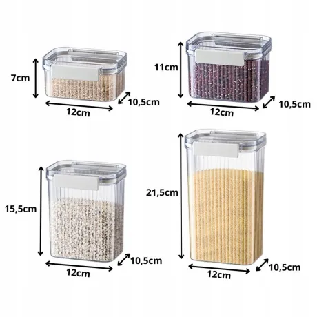 Pojemniki kuchenne na żywność z uszczelką 7 szt. 07398