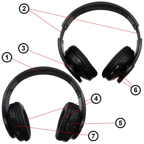 Słuchawki bezprzewodowe nauszne Bluetooth czarne B39-B