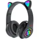 Słuchawki bezprzewodowe kocie uszy Bluetooth czarne B39C-CZ