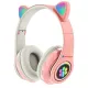 Słuchawki bezprzewodowe kocie uszy Bluetooth różowe B39C-R